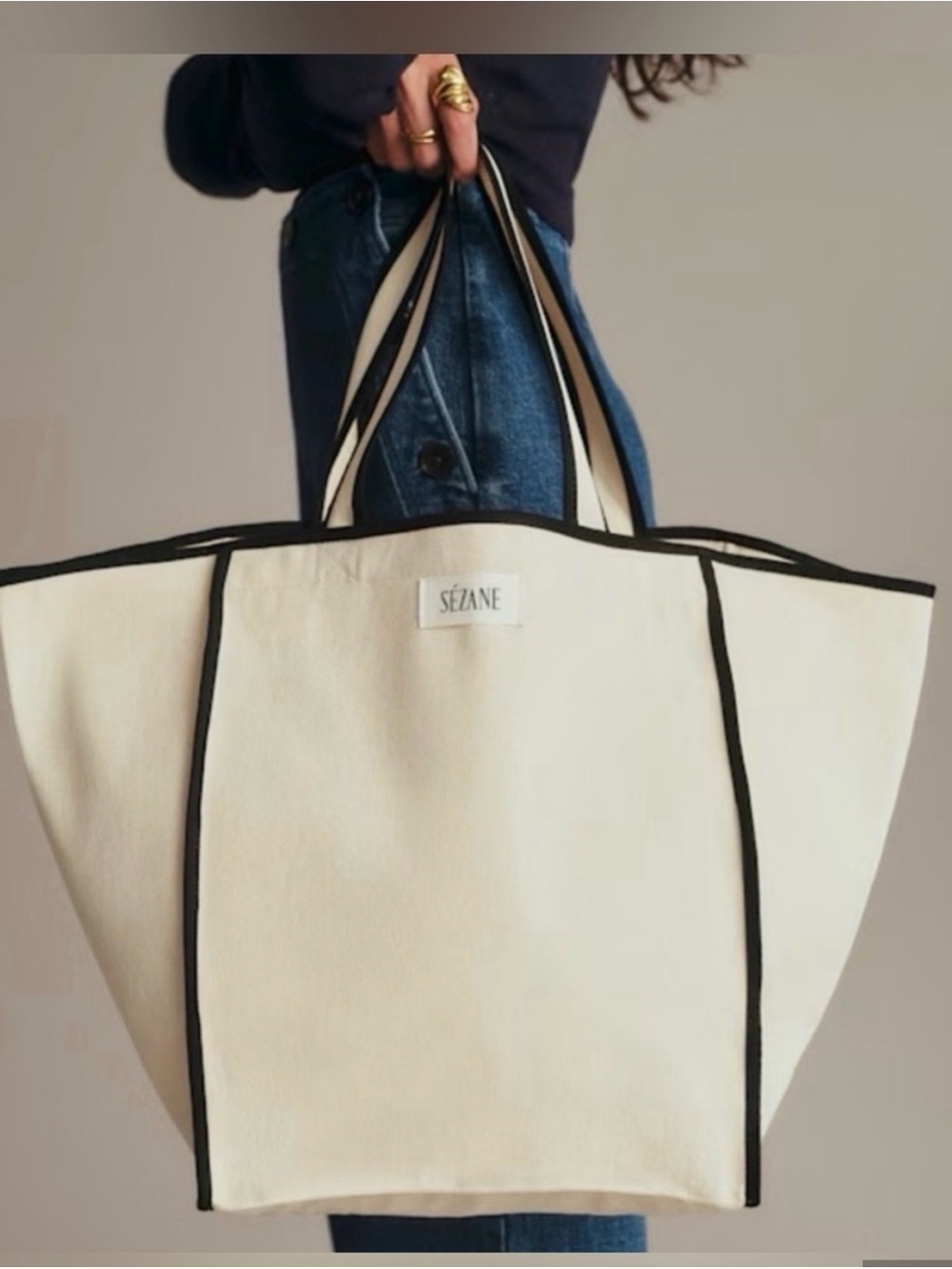 Sezane Ecru Tote Bag